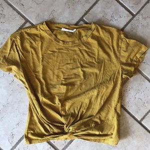 Mustard striped knot top